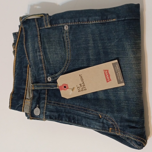 NWT Levi Strauss & Co. Mens 513 Slim Straight Blue Denim Jeans Sz. 30 x 32 - Picture 14 of 14